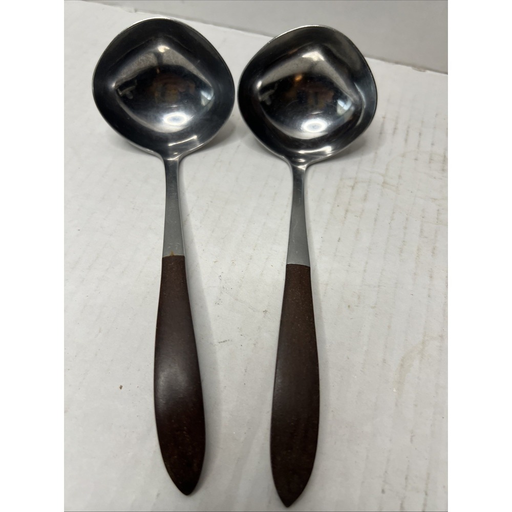 Vintage Ekco Eterna Canoe Muffin Serving Set Of 2 - Soup Ladles